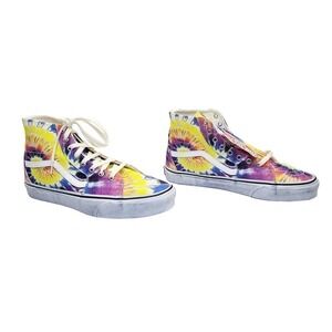 VANS SK8-HI Tapered Skate Shoe Washed Tie Dye Canvas Sneakers Men's 10